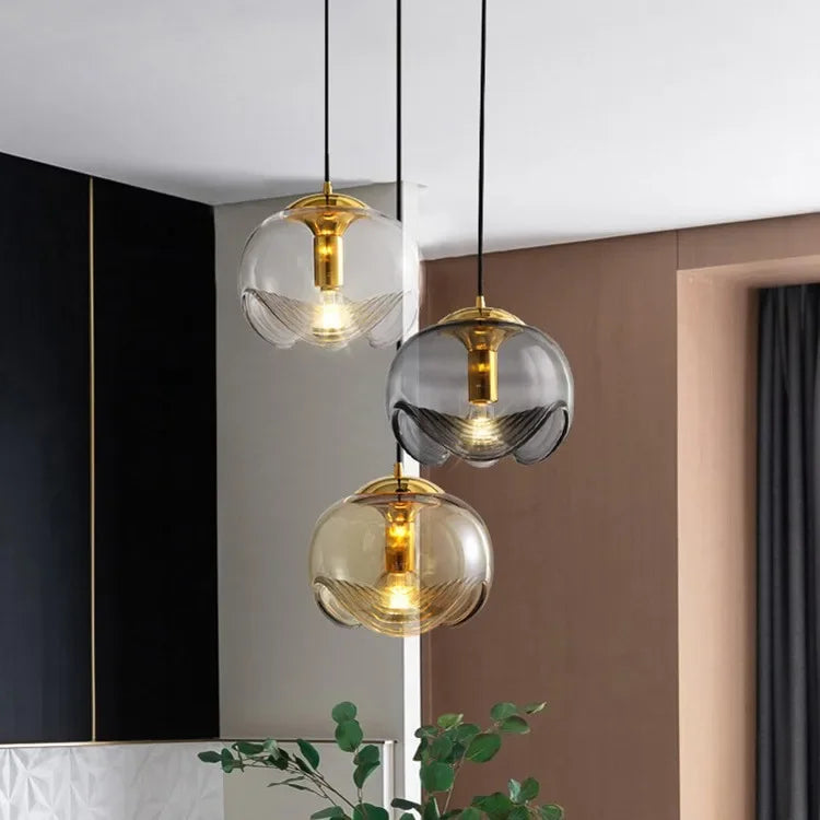 Afralia™ Nordic Style Glass Chandelier for Dining Room and Bar