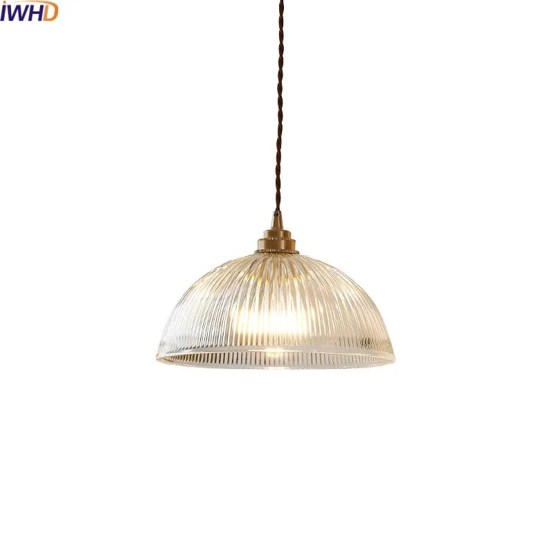 Afralia™ Copper Glass Pendant Light Chandelier for Elegant Home Decor Lighting
