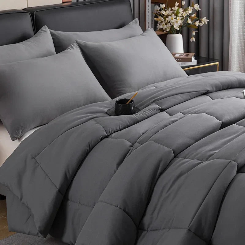 Afralia™ King Size Quilted Comforter: Soft, Breathable, Durable, Machine Washable Blanket