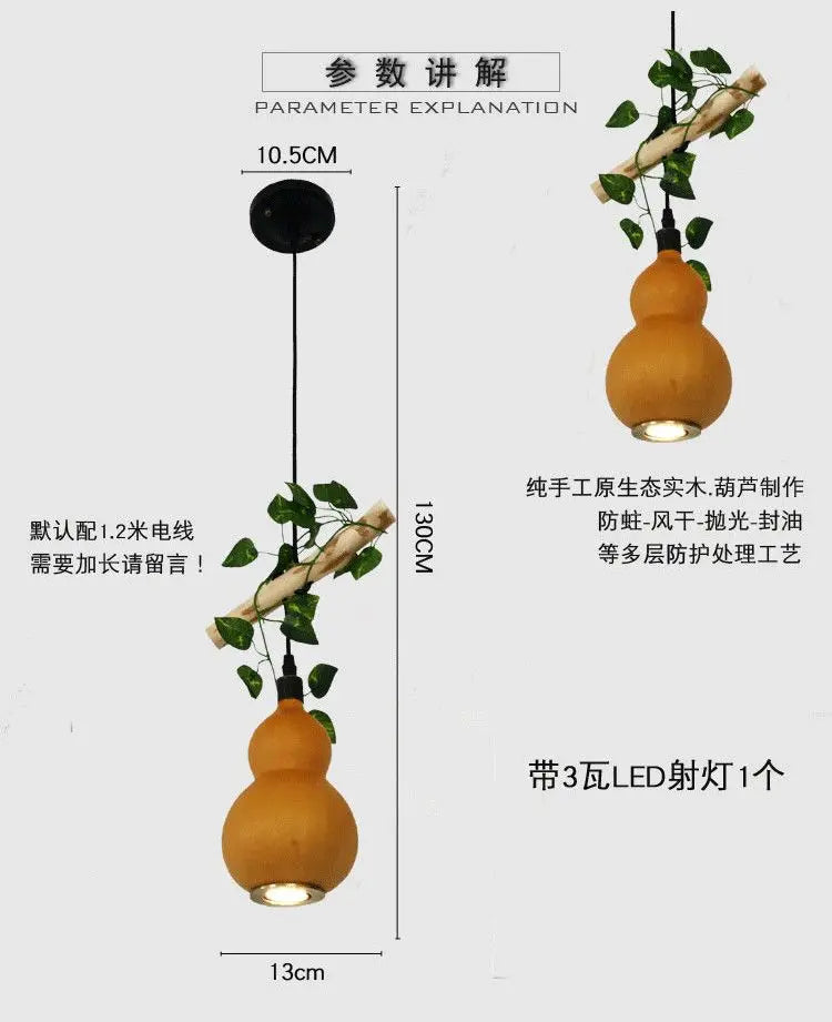Afralia™ Zen Gourd Chandelier for Balcony, Tearoom, and Bedroom