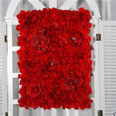 Afralia™ Silk Rose Flower Wall Decor Champagne Artificial Wedding Backdrop