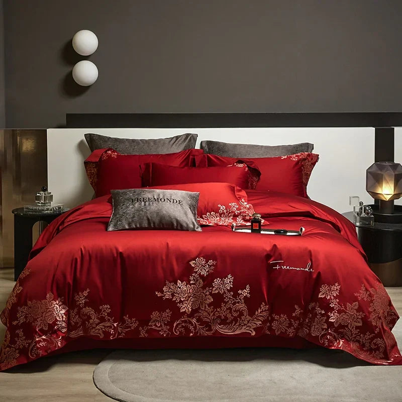 Afralia™ Luxe 100s Egyptian Cotton Bedding Set: King Queen Full Size Sheet Blanket Pillowcase