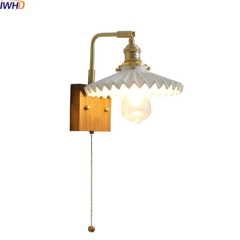 Afralia™ Nordic LED Wall Light Bedroom Living Room Ceramic Copper Lamparas