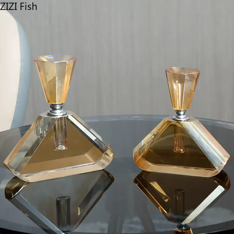 Afralia™ Amber Crystal Perfume Bottle - Creative Aromatherapy Essential Oil Container