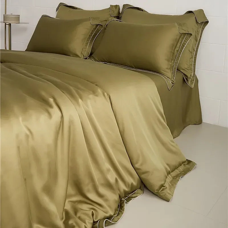 Luxury Afralia™ Cotton Bedding Set in Solid Color - Twin to King Sizes