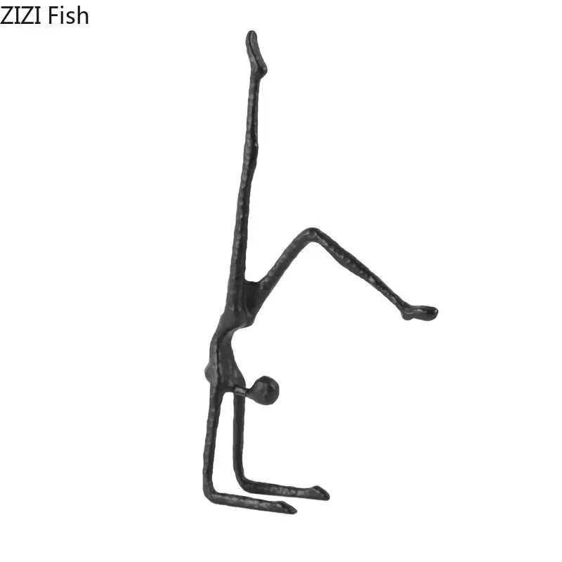 Afralia™ Yoga Gymnast Abstract Metal Sculpture Desk Decor Ornaments