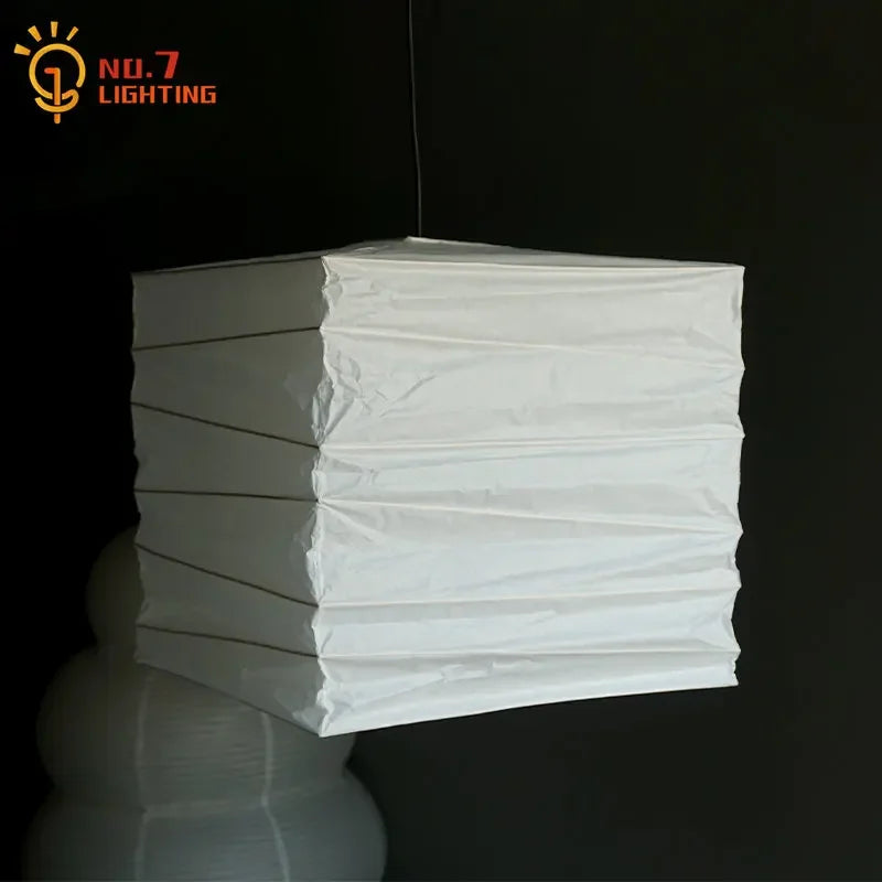 Afralia™ Wabi-sabi Noguchi Square Pendant Light - Modern Home Decor for Living/Dining Room