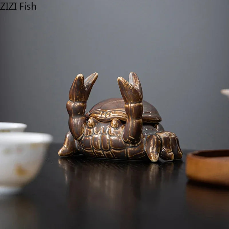 Afralia™ Crab Ceramic Ashtray & Phone Holder: Stylish Desk Decor & Smoking Accessories Gift
