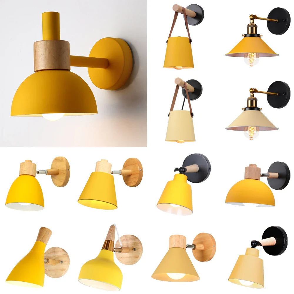 Afralia™ Wood Wall Sconce LED Light Modern Nordic Style Bedroom Home Decor Lighting