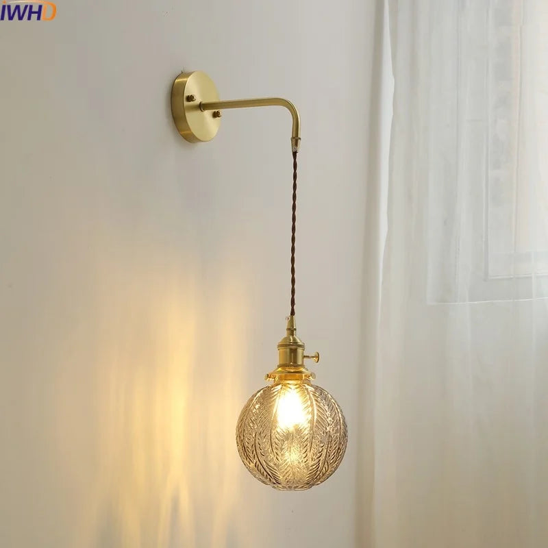 Afralia™ Gray Glass LED Wall Sconce Lamp for Home Decor, Bedroom, Living Room - Nordic Design