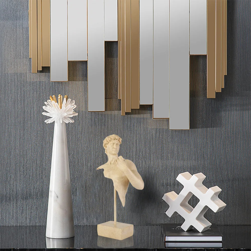 Afralia™ David Bust Resin Sculpture | Abstract Nude Man Figurine for Room Decor