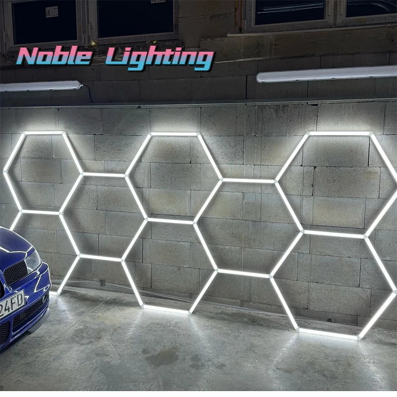 Afralia™ Hexagon LED Honeycomb Light: Ultra Bright Ceiling Lighting for Garage, Workshop, Showroom, Barber