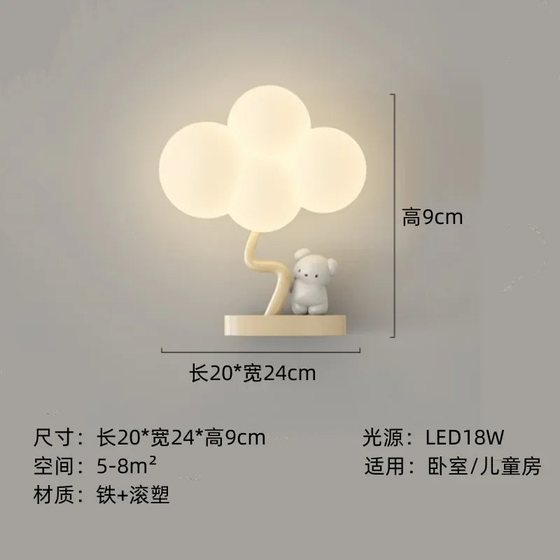 Afralia™ Kids Room LED Animal Wall Lamps - Monkey Rabbit Cloud Design