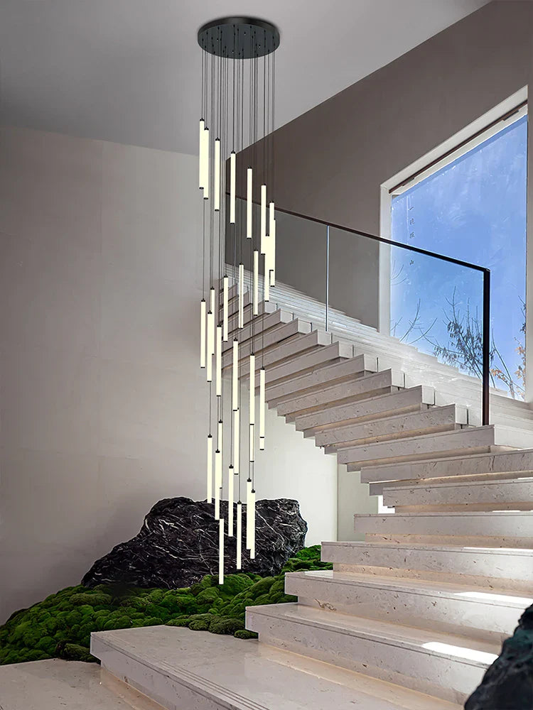 Afralia™ LED Staircase Chandelier for Home Hotel Hall Lighting
