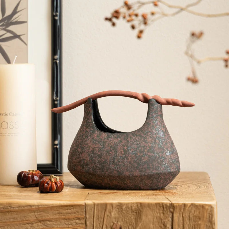 Afralia™ Ceramic Vase Fruit Platter Basket Flower Home Decor Storage Container