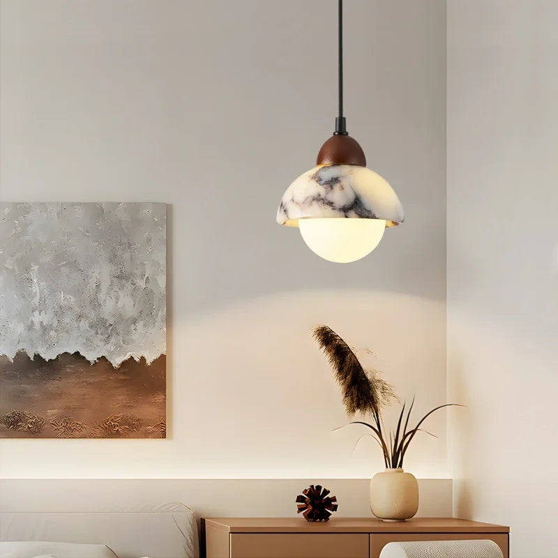 Afralia™ Glass Ball LED Pendant Light for Bedroom Dining Room Kitchen - Vintage Hanging Fixture