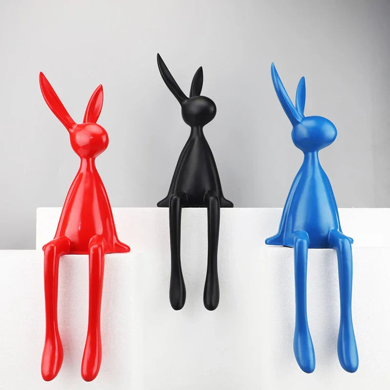 Afralia™ Rabbit Art Sculpture Abstract Figurine Nordic Home Decor Christmas Gift
