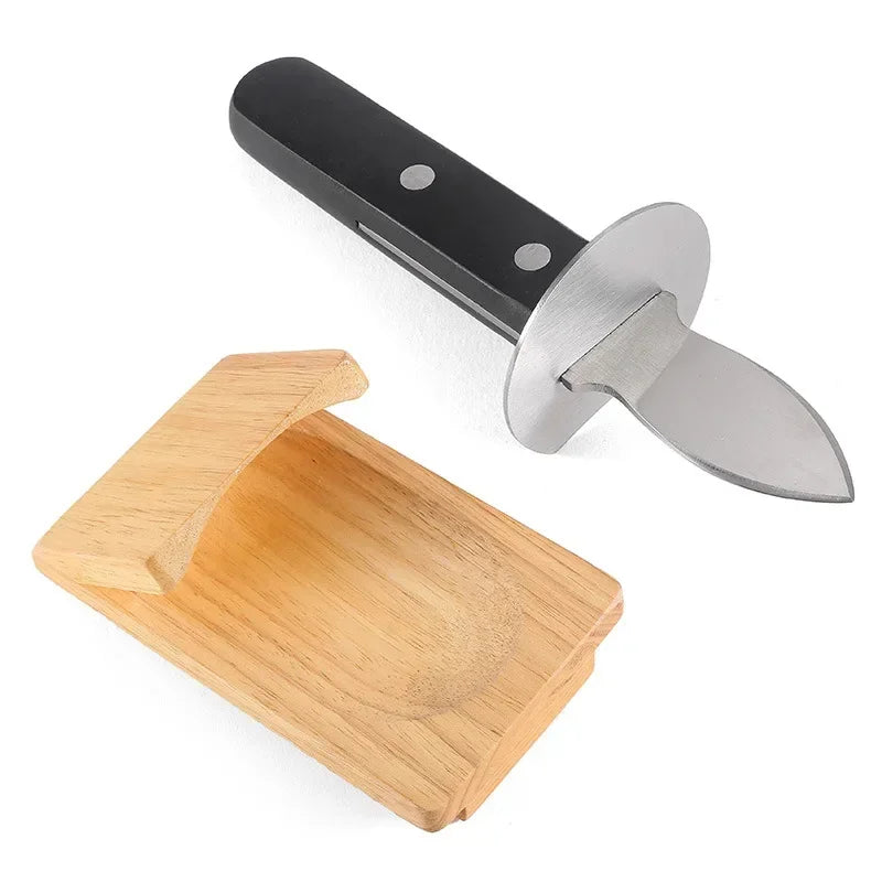 Afralia™ Oyster Knife Set with Shucking Clamp - Premium Stainless Steel Seafood Tool