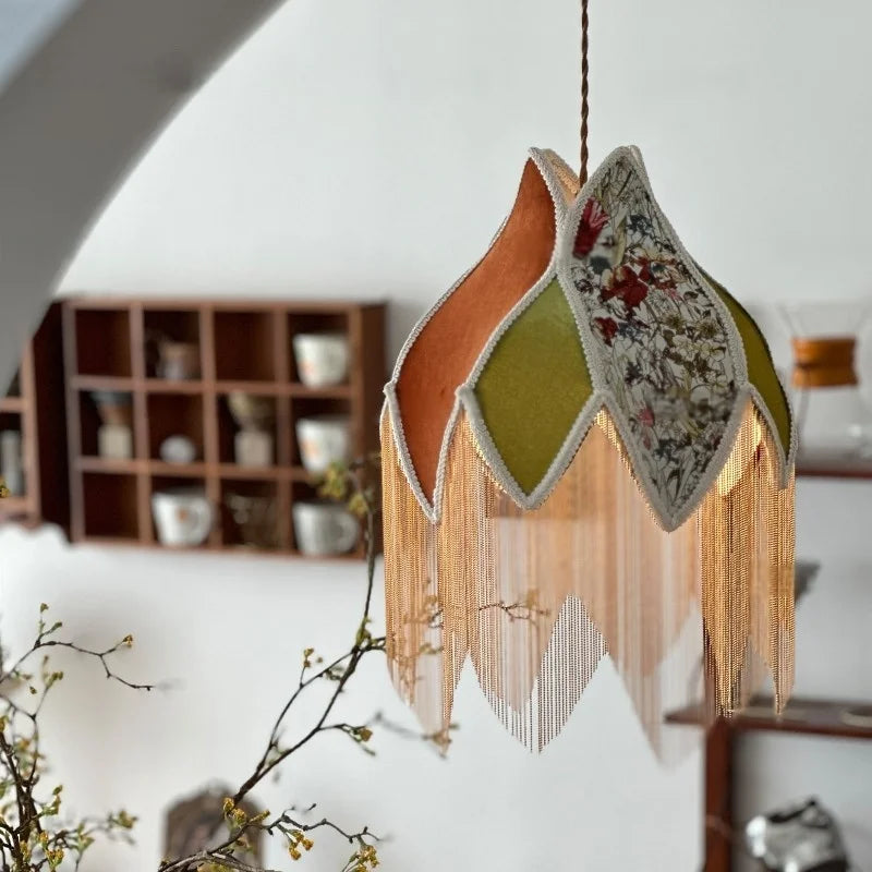 Afralia™ Colorful Tassel LED Pendant Lamp for Home Decor & Vintage Ambiance