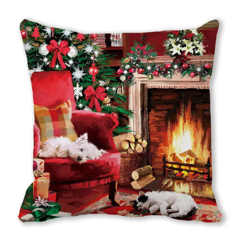 Afralia™ Christmas Short Plush Pillowcase 45x45cm Home Decor