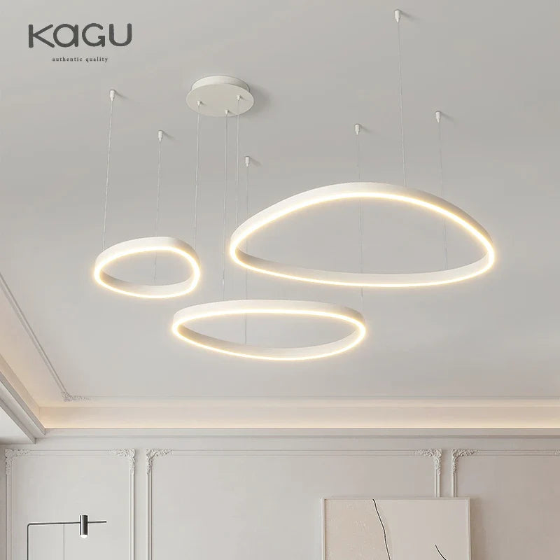 Afralia™ Modern Brushed Rings LED Chandelier Ceiling Light for Living Room Bedroom