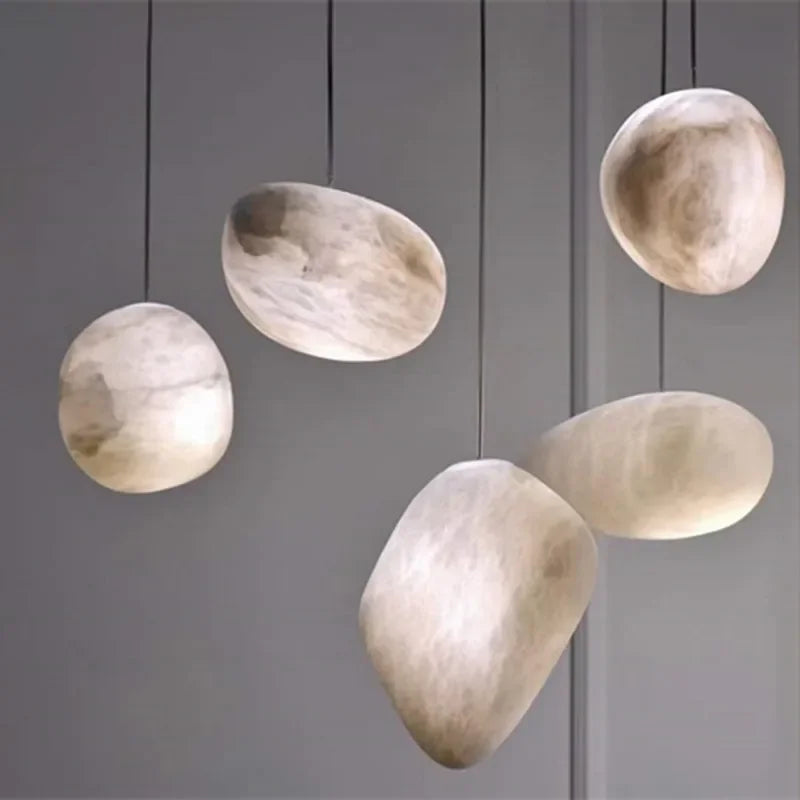 Afralia™ Marble Chandelier Alabaster Stone Copper Pendant Lights