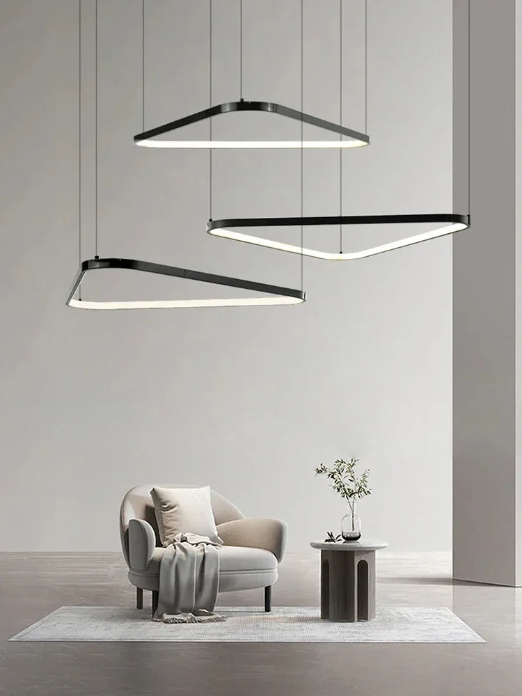 Afralia™ Nordic Geometry Ring LED Chandelier for Living Room Dining Minimalist Bedroom