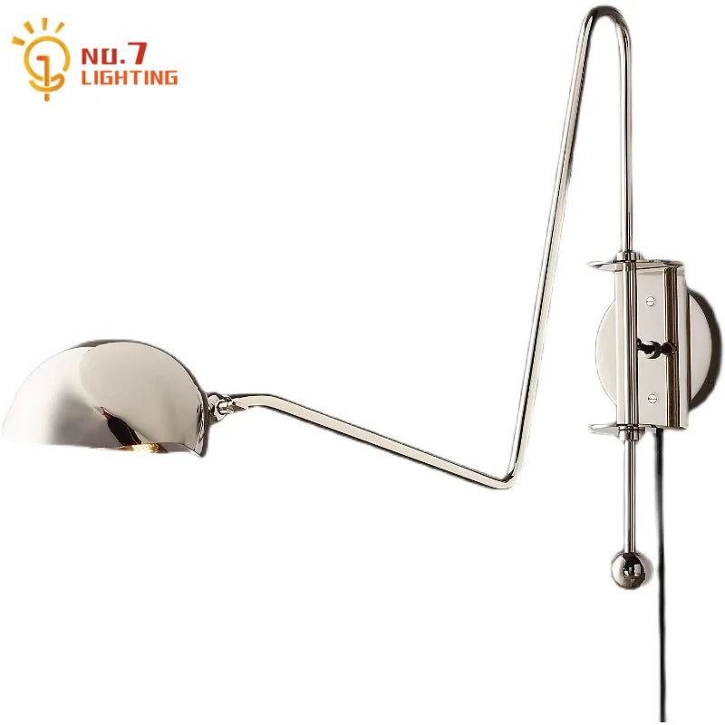 Afralia™ Black/Gold Lustre Copper Swing Arm Wall Lamp for Modern Living Spaces