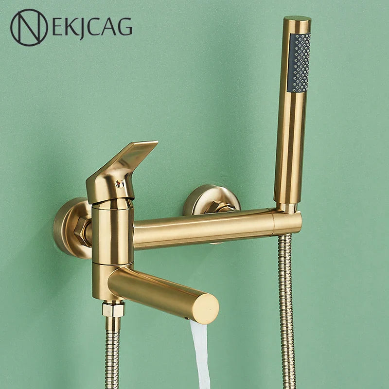 Afralia™ Wall Mount Bathroom Shower Mixer Tap with Waterfall Spout