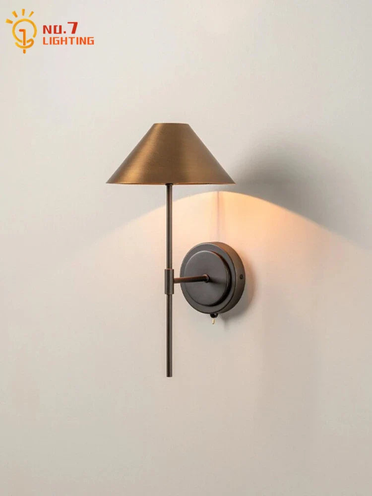 Afralia™ Vintage Copper Wall Lamp LED E27 Modern Nordic Minimalist Design for Living Room & Bedroom