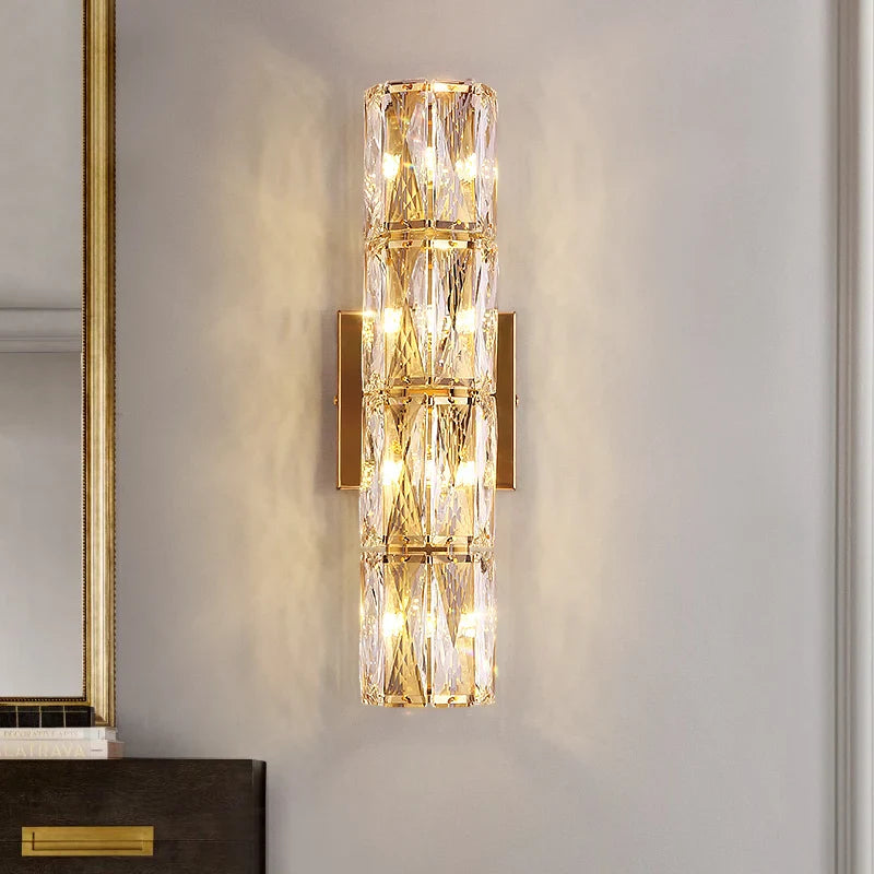Afralia™ Crystal Wall Lamp: Elegant Living Room TV Background Bedroom Bedside Light
