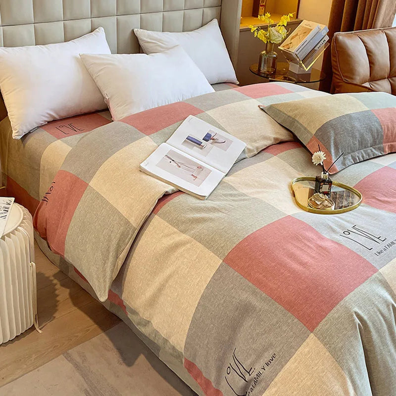 Afralia™ Nordic Cotton Single Duvet Cover: Autumn Winter Ultra Soft Brushed Quilt Cover