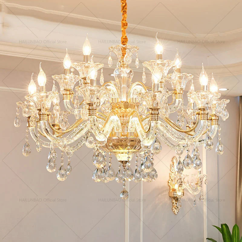 Afralia™ European Crystal Chandelier: Simple Fashion for Living, Dining, Bedroom & Villa