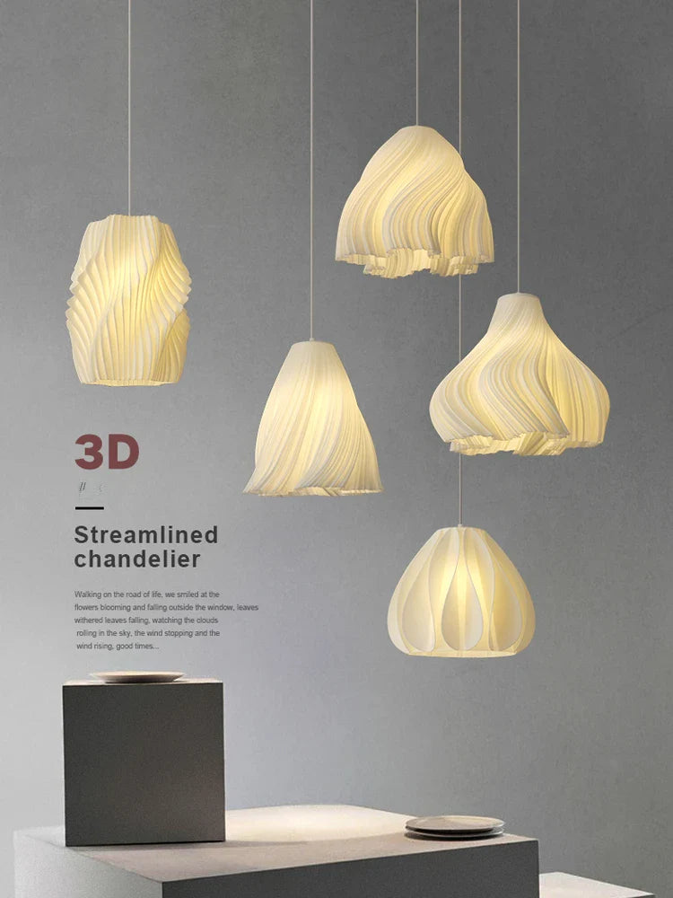 Afralia™ Modern 3D Print Ceiling Chandelier for Living Room & Restaurant Dining Décor