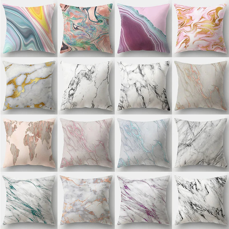 Afralia™ Nordic Geometric Marble Pillowcase 45x45cm