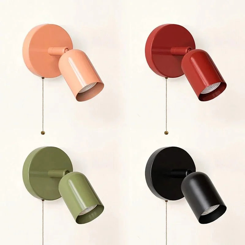 Afralia™ LED Wall Sconce Pull Chain Switch Cream Style Stair Light Fixture