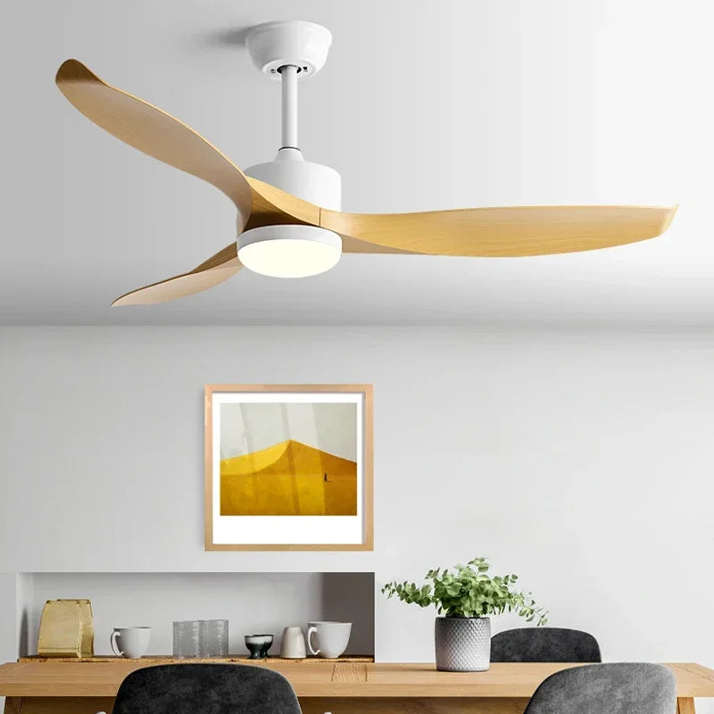 Afralia™ 52" Black Ceiling Fan Light with Remote Control for Living Room, Restaurant, and Household