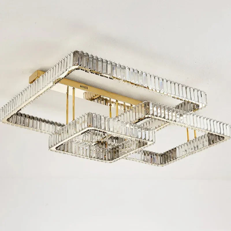 Afralia™ Crystal Dimmable Ceiling Light - Luxury Living Room Bedroom Lamp