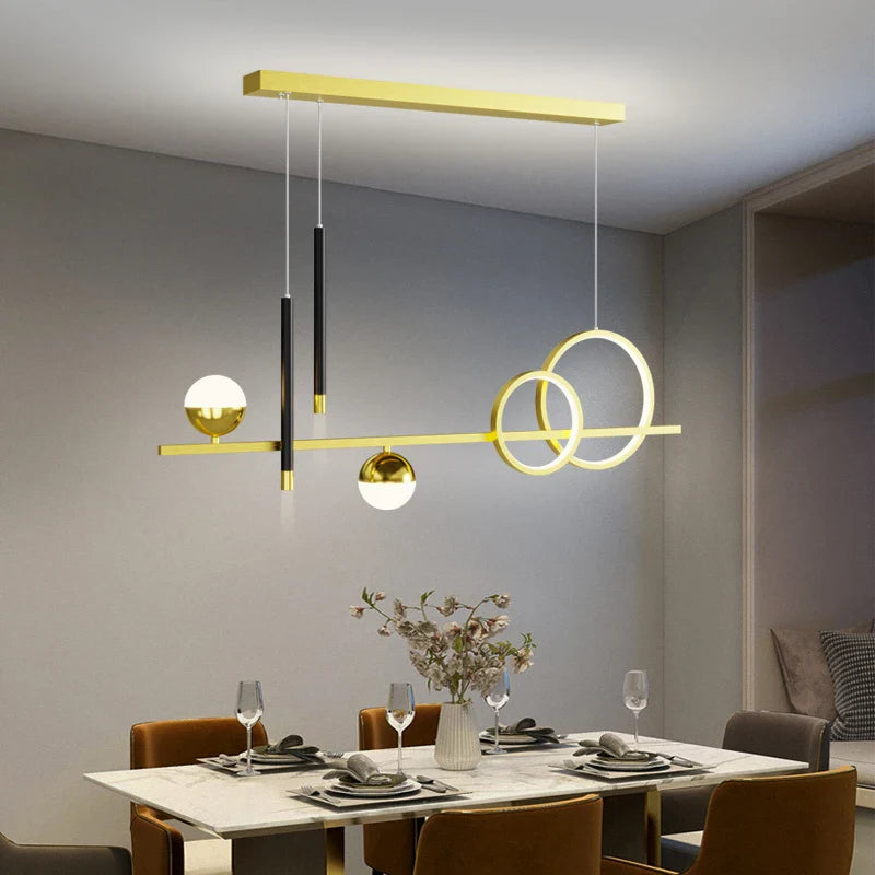 Afralia™ Nordic Minimalist LED Chandelier for Modern Dining, Bar, and Restaurant