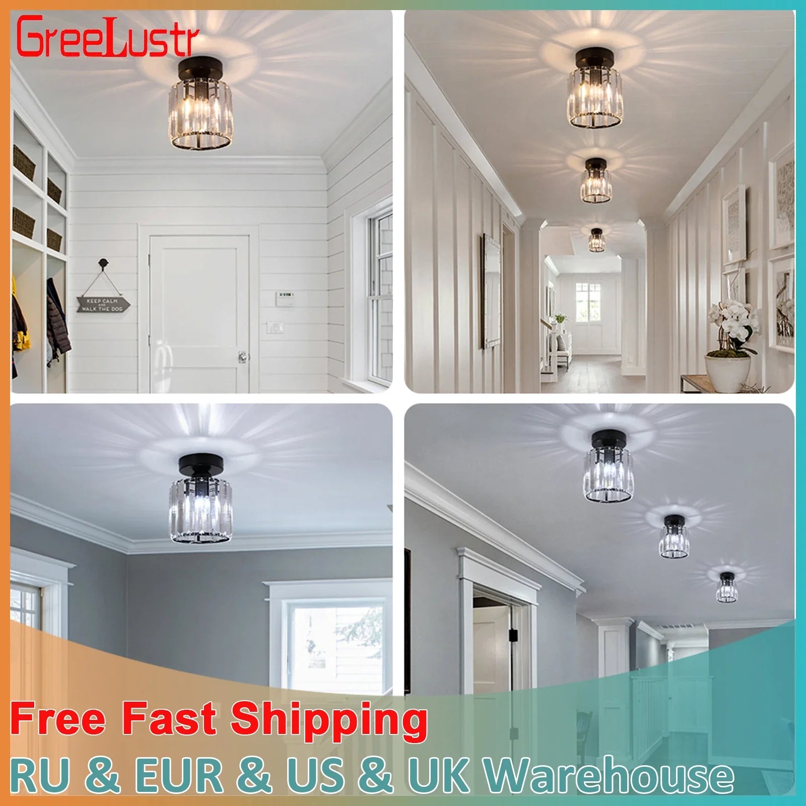 Afralia™ Crystal Chandelier Ceiling Light for Modern Living Room Decor