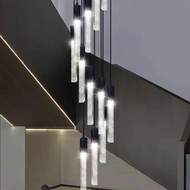 Afralia™ Crystal Bubble Chandelier Pendant Light - Modern Staircase Hanging Fixture