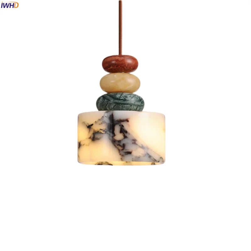 Afralia™ Colorful Stone LED Pendant Lamp for Home Decor, Nordic Design
