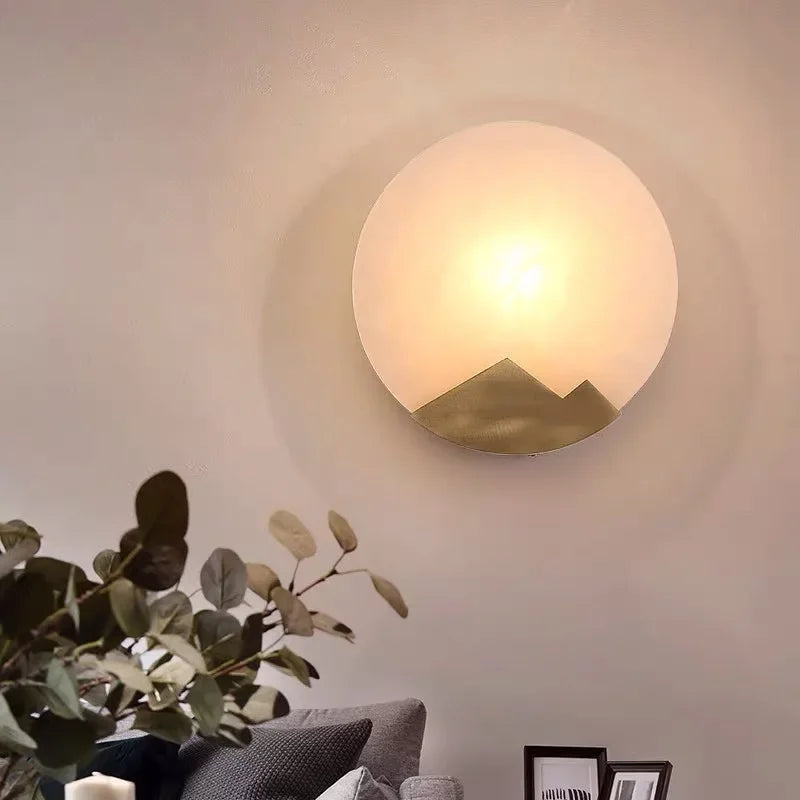 Afralia™ Nordic Copper Marble Wall Lamp: Minimalist, Creative, and Elegant for Bedroom, Living Room