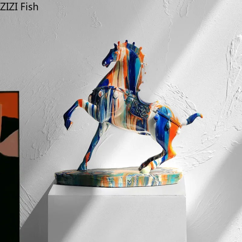 Afralia™ Animal Resin Statue Collection: Abstract Horse Cow French Bullfighting Dog Sculpture