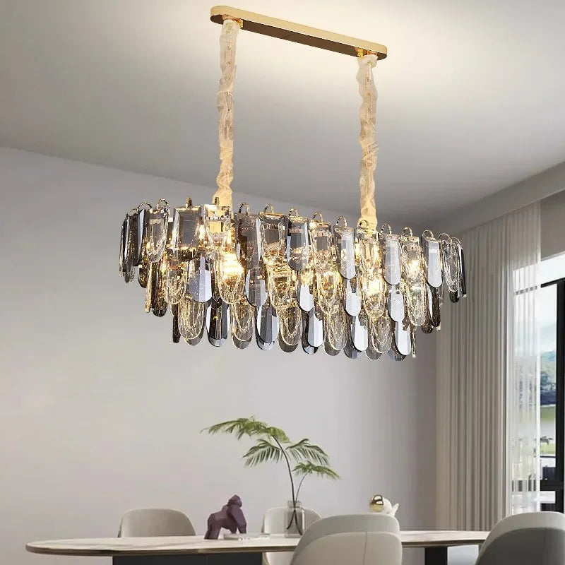 Afralia™ Modern Luxury Crystal Chandelier for Living, Dining & Master Bedroom