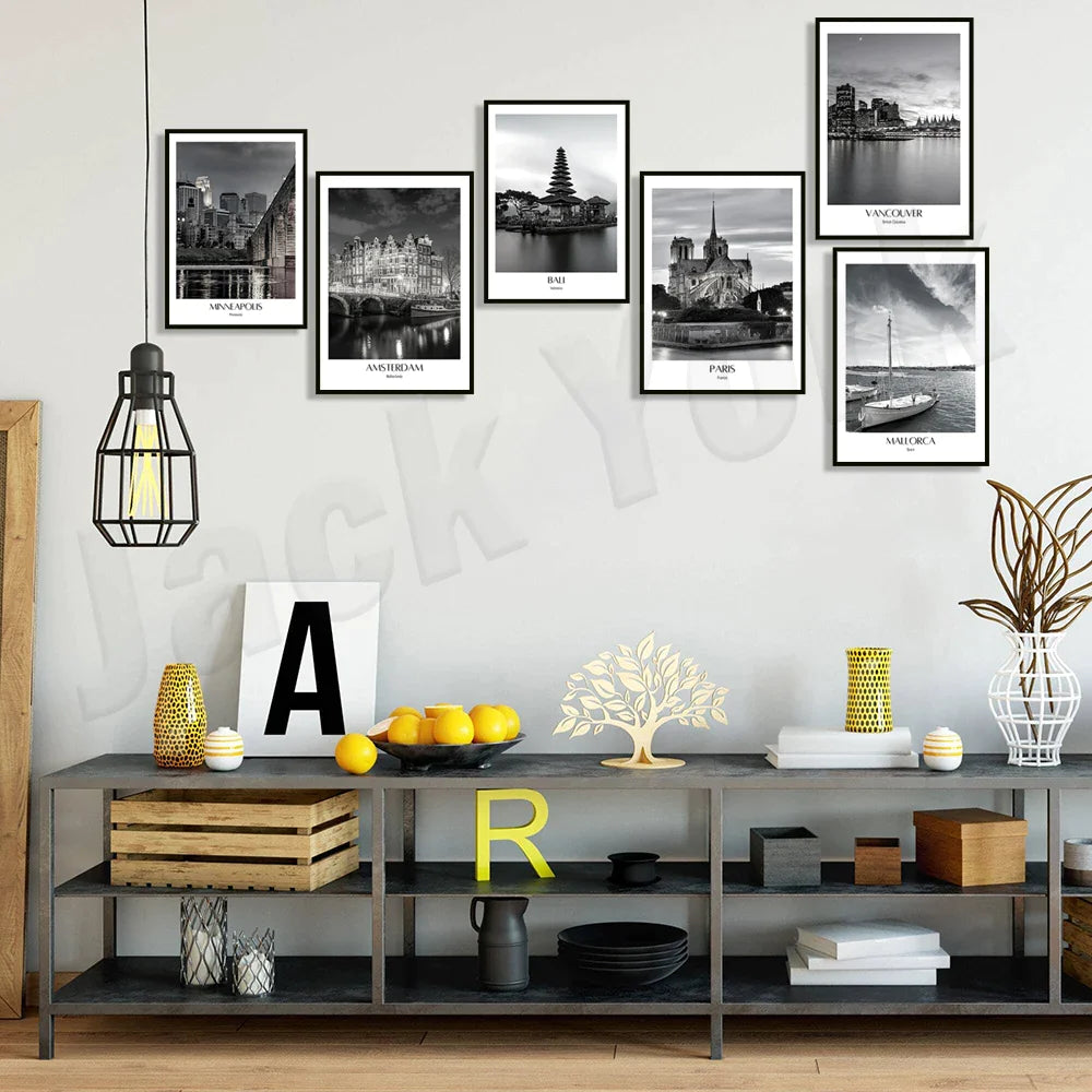 Afralia™ Travel Posters Collection: Porto, Bali, Paris, Vancouver - Wanderlust-inspired Art Prints