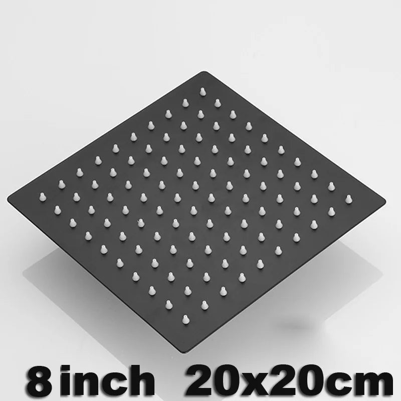 Afralia™ Matte Black Brass Lanos Rain Shower Set for Elegant Bathrooms