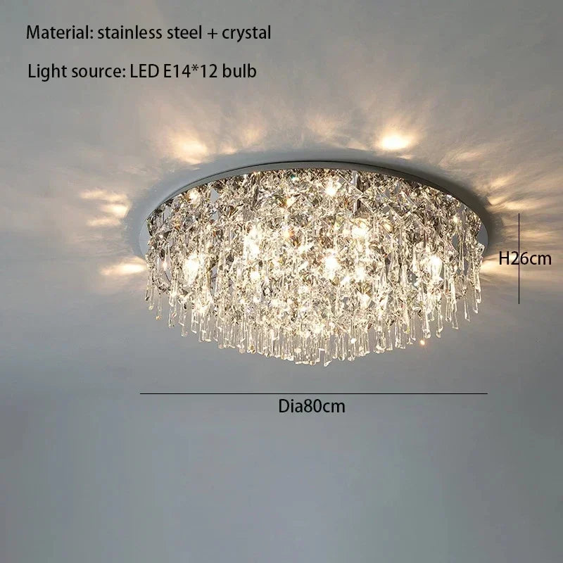 Afralia™ Crystal Ceiling Lamp: Luxury Modern LED Ceiling Light for Home Indoor Lighting