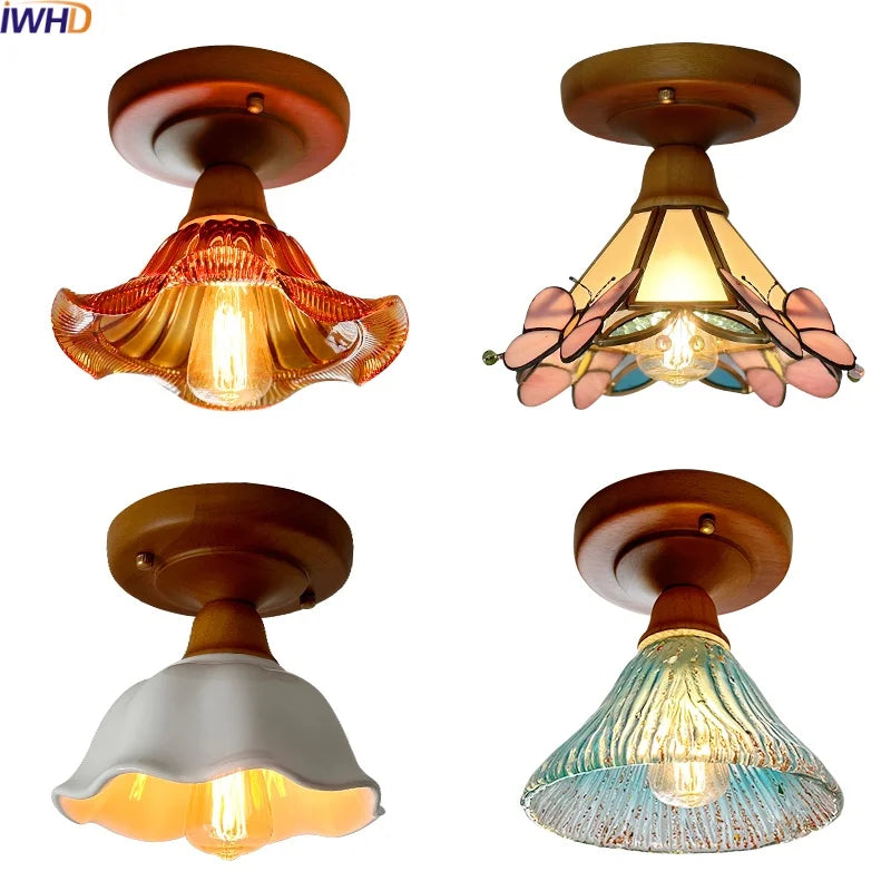 Afralia™ Colorful Glass LED Ceiling Lamp Modern Style Light Fixture