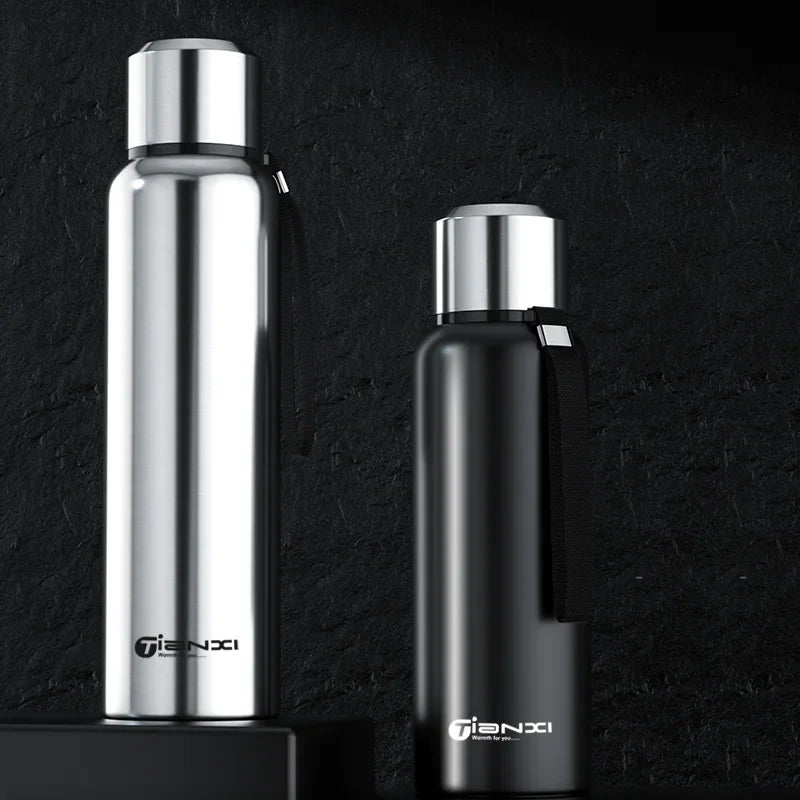 Afralia™ Stainless Steel Vacuum Flask Large Capacity Insulated Thermos Mug